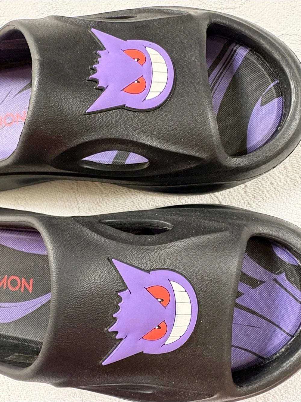 Pokemon Black and Purple Gengar Slide Sandals